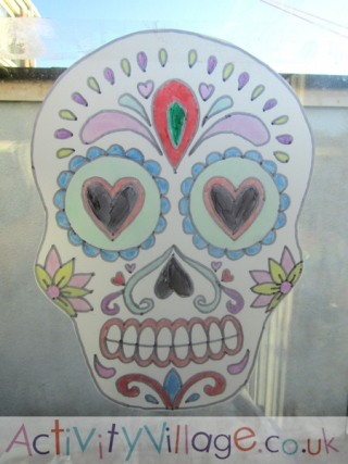 Day of the Dead Suncatcher Skull