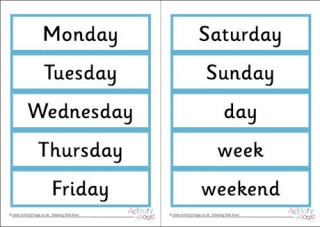 Day Word Cards