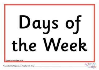 Days of the Week Sign