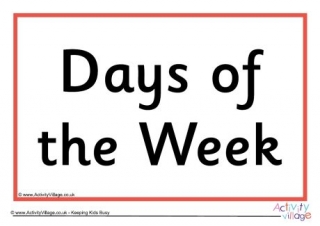 Days of the Week Sign