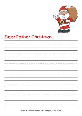 Dear Father Christmas Writing Paper