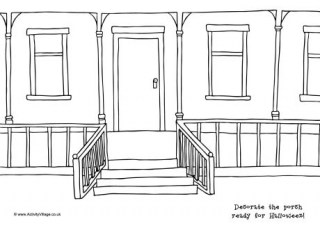 Decorate the Porch for Halloween Doodle Page
