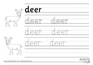 Deer Handwriting Worksheet