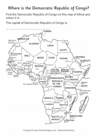 Democratic Republic Of Congo Location Worksheet