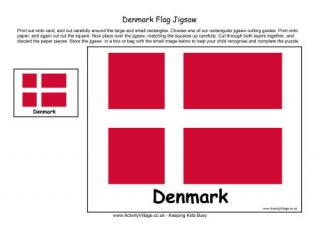 Denmark Flag Jigsaw