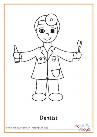 Dentist Colouring Page