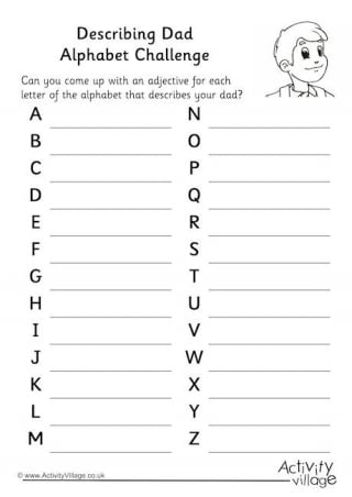 Describing Dad Alphabet Challenge