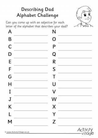 Describing Dad Alphabet Challenge