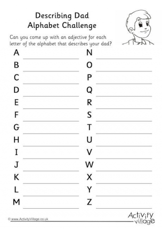 Describing Dad Alphabet Challenge