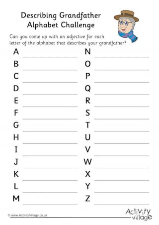 Describing Grandfather Alphabet Challenge