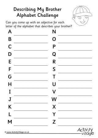 Describing My Brother Alphabet Challenge