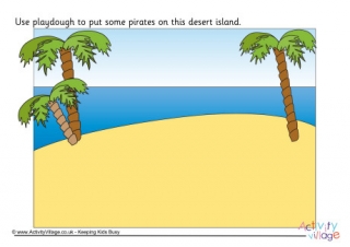 Desert Island Playdough Mat