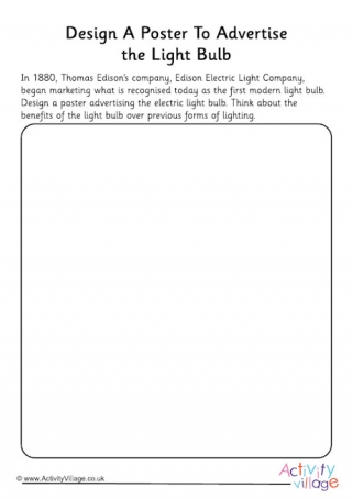 Design A Poster To Advertise The Light Bulb Worksheet