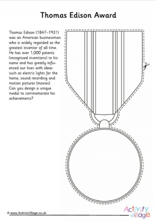 Design An Award For Thomas Edison Worksheet