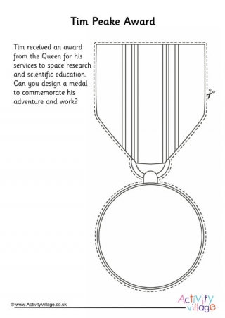 Design an Award for Tim Peake Worksheet