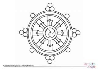 Dharma Wheel Colouring Page