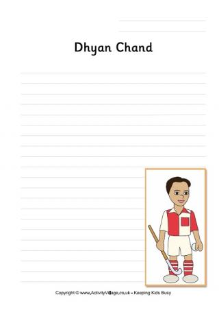Dhyan Chand Writing Page