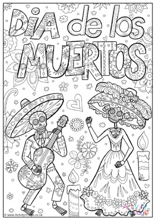 Dia de los Muertos Colouring Page