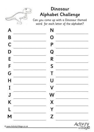 Dinosaur Alphabet Challenge