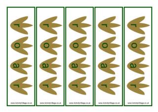 Dinosaur Footprint Bookmarks