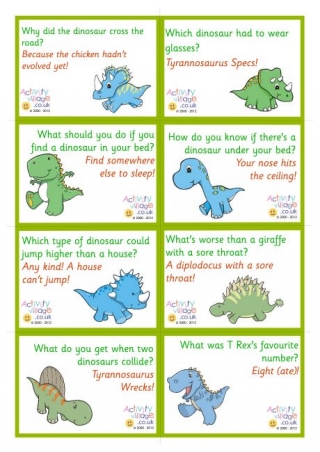 Dinosaur Jokes Lunch Box Notes