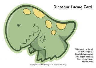 Dinosaur Lacing Card 3
