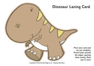 Dinosaur Lacing Card 5