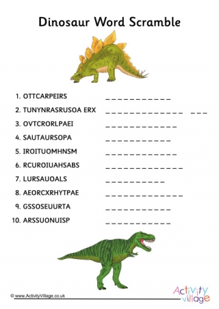 Dinosaur Word Scramble
