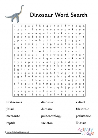 Dinosaur Word Search 2