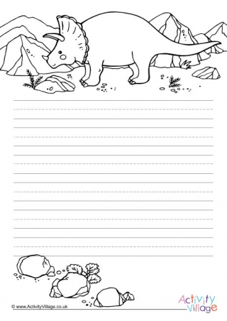 Dinosaur writing paper