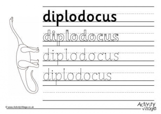Diplodocus Handwriting Worksheet