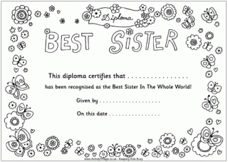 Best Sister Diploma