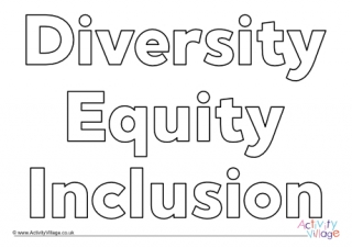 Diversity Equity Inclusion Colouring Page