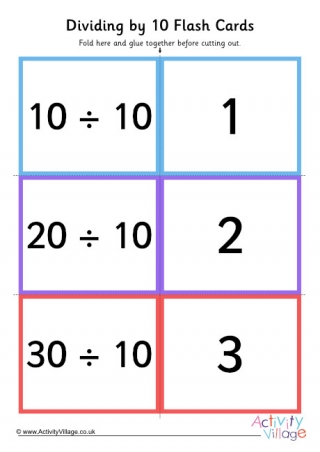 Dividing By 10 Folding Cards
