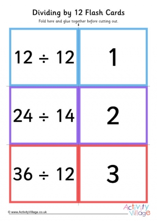 Dividing by 12 folding cards
