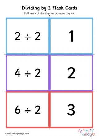 Dividing By 2 Folding Cards