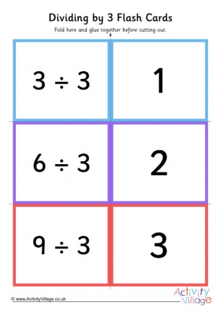 Dividing By 3 Folding Cards