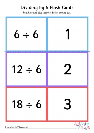 Dividing By 6 Folding Cards