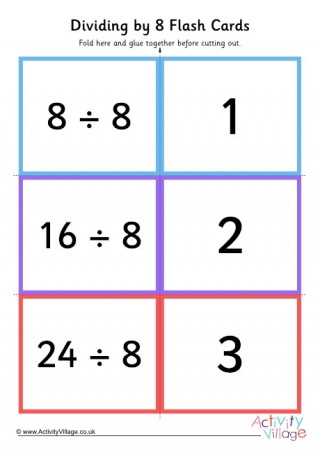 Dividing By 8 Folding Cards