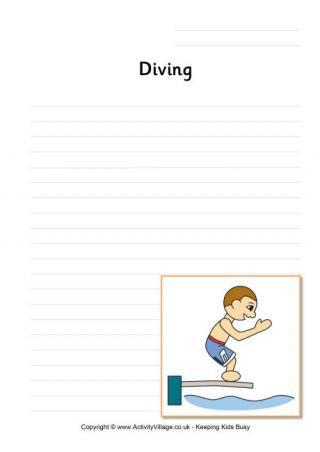 Diving Writing Page
