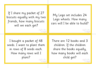 Division Story Sum Cards Set 2