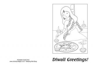 Diwali Colouring Card - Rangoli