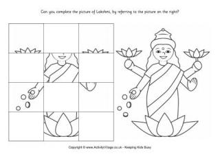 Complete the Diwali Picture Puzzle 3