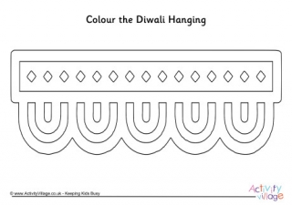 Diwali Hanging Colouring Page 2