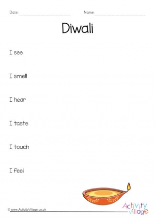 Diwali Sensory Poem Planning Sheet