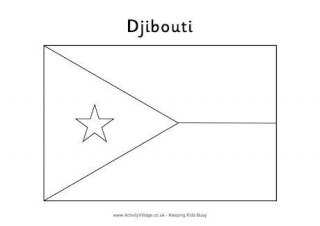 Djibouti Flag Colouring Page