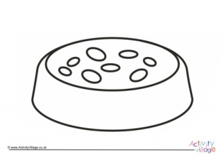 Dog Bowl Colouring Page