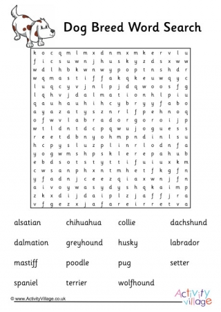 Dog Breed Word Search