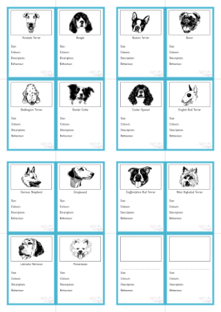Dog Breeds Fact Cards