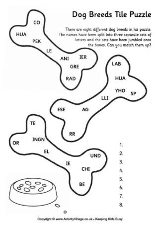 Dog Breeds Tile Puzzle